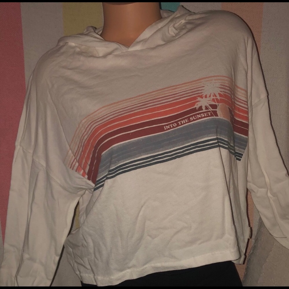 Billabong Cropped Hooded Tee. L - Picture 6 of 8